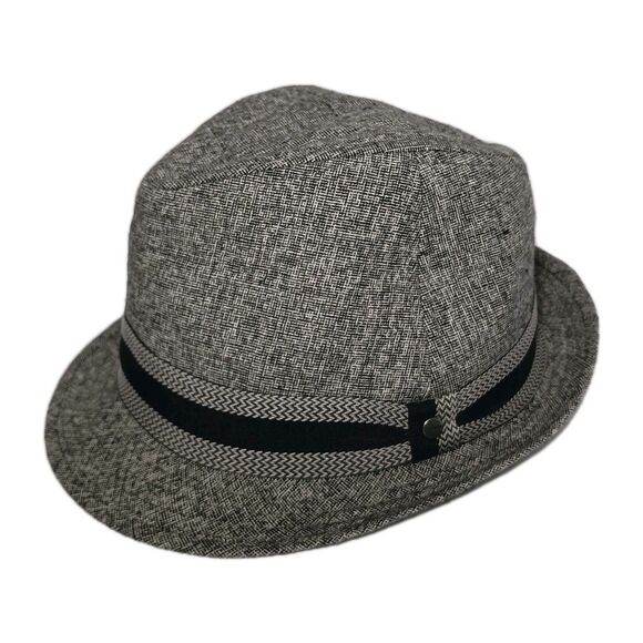 Vintage Stetson Gray Wool Tweed Fedora Hat Size 7 3/8 Cap Sherlock Holmes - Picture 1 of 15